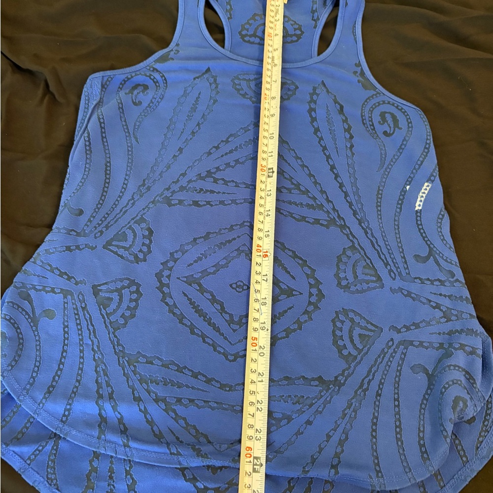 Bar III Royal Blue Patterned Racerback Tank Top - Picture 6 of 9